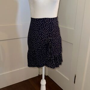 ⭐️ 3/$15 Navy Blue Polka Dot High Waist Ruffle Skirt Size XS